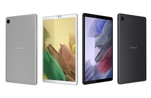 Samsung Galaxy Tab A7 Lite Gray And Silver Low Poly 3D model