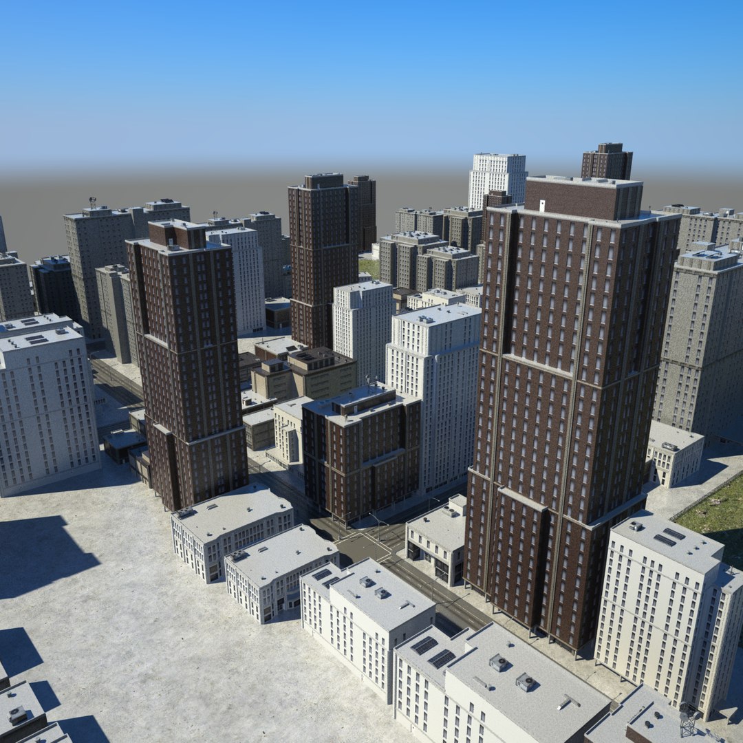 3d Cityscape Scene Highrise Model