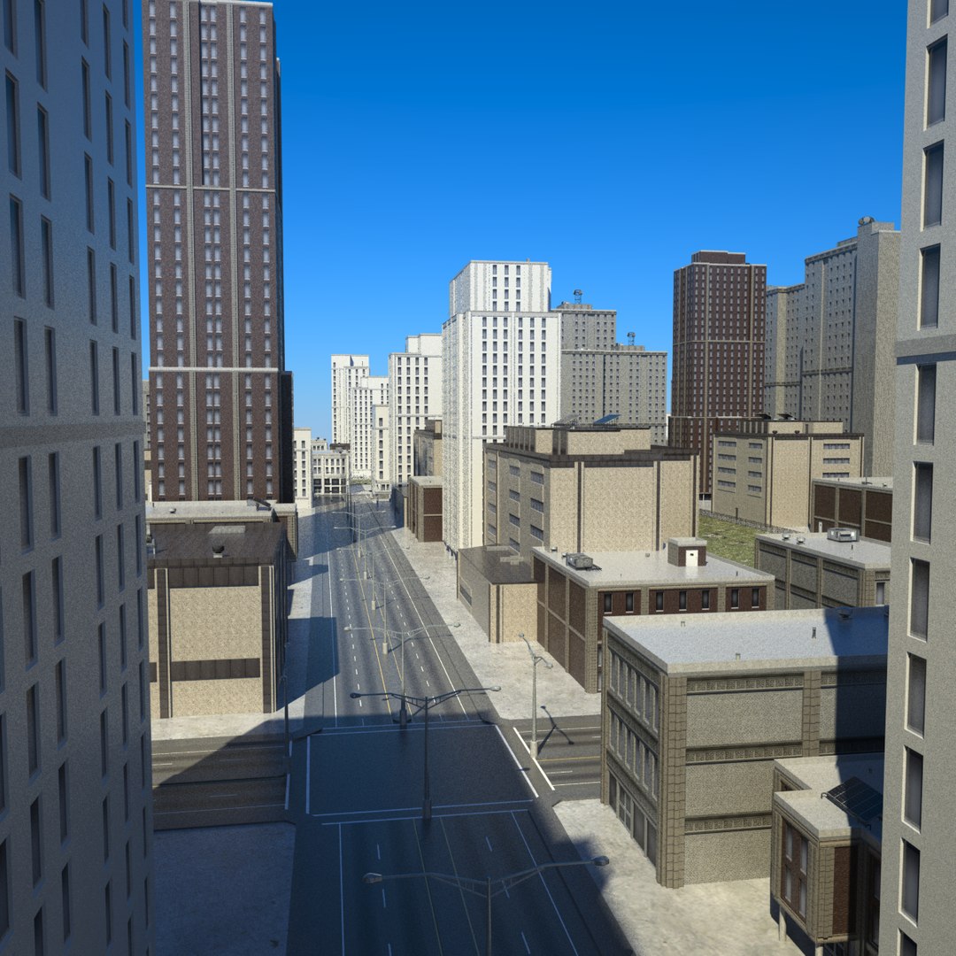 3d Cityscape Scene Highrise Model