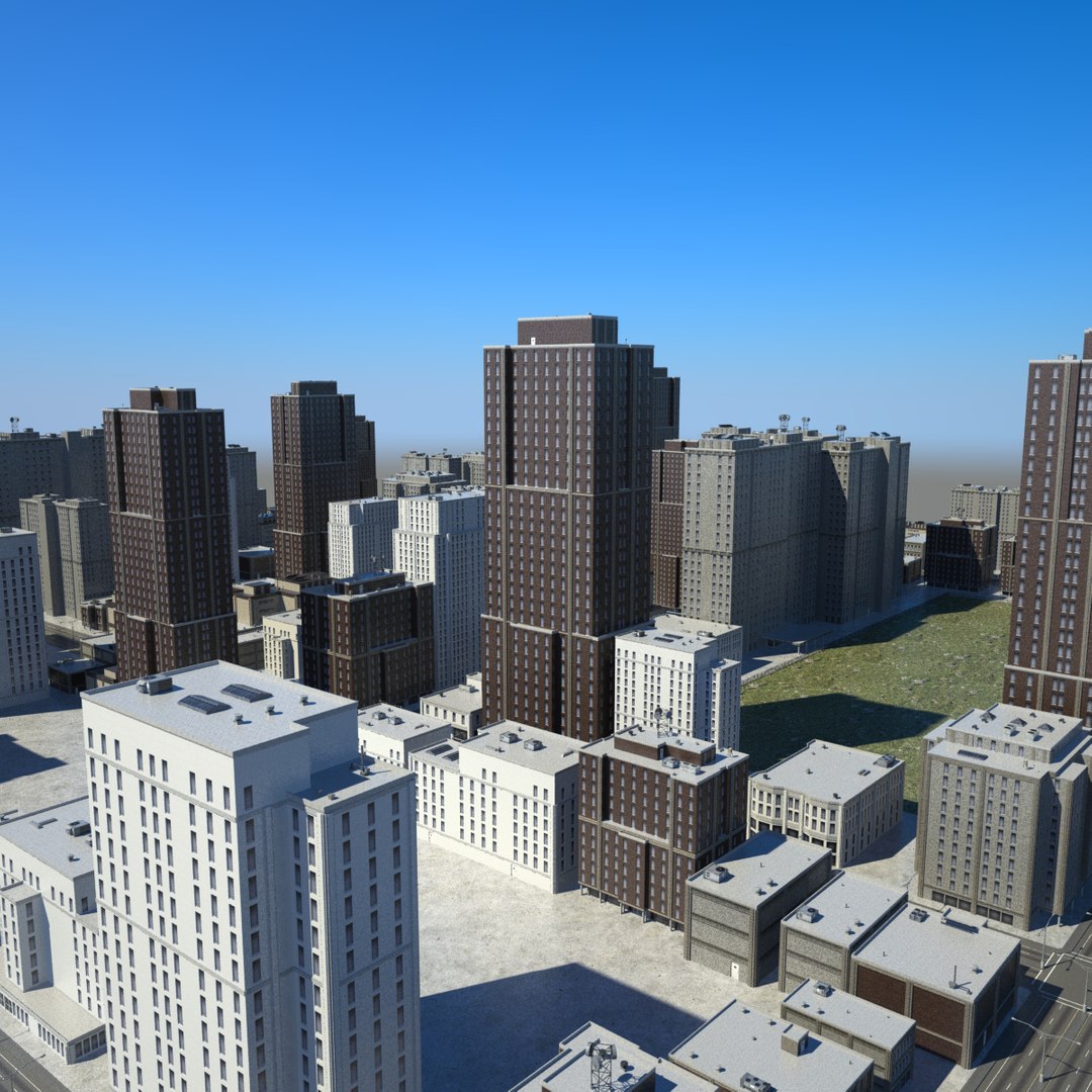 3d Cityscape Scene Highrise Model