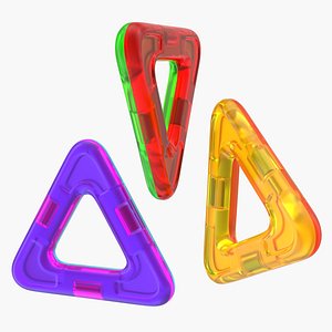 3D magnetic designer colored triangles model