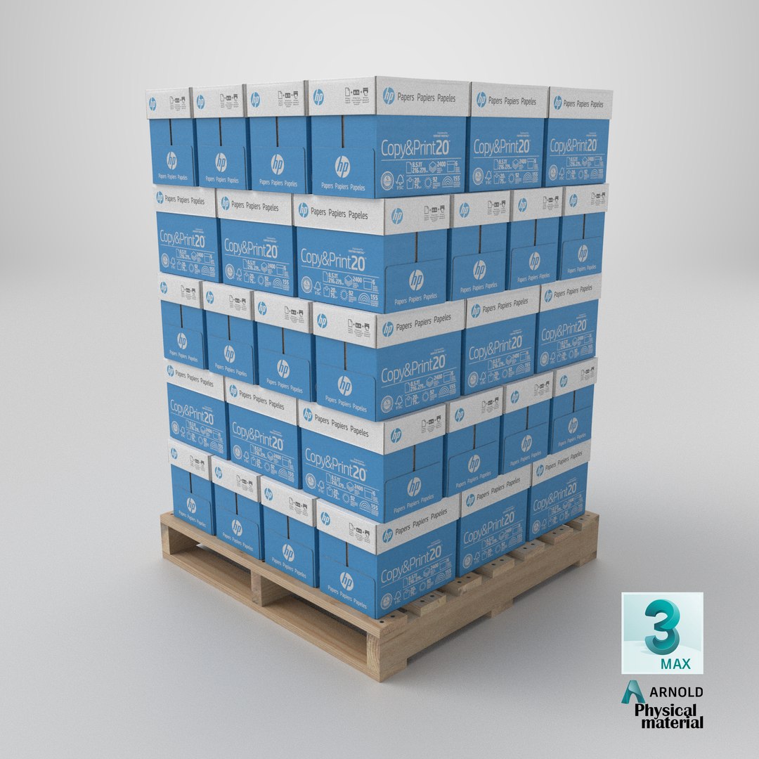 HP Copy Paper Boxes on Wooden Pallet 3D model https://p.turbosquid.com/ts-thumb/GM/FWO4eX/LL/stemcell_max_physical_render/png/1791395720/1920x1080/fit_q87/f5356f445c4301566c50f4a6d9612f124bc5b1ce/stemcell_max_physical_render.jpg