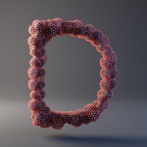 3D letter d covid 19 model