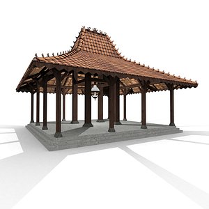 3D Pendopo or Meeting Hall of Javanese Tribe