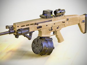 3D fn scar modeled -