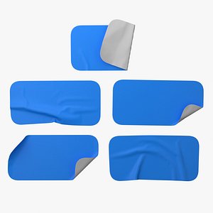 3D Rectangle Sticker Mockup Set model