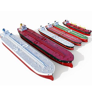 3D tanker pack ships model