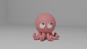 3D model Cute Cartoon Octopus - 3D Printable Character
