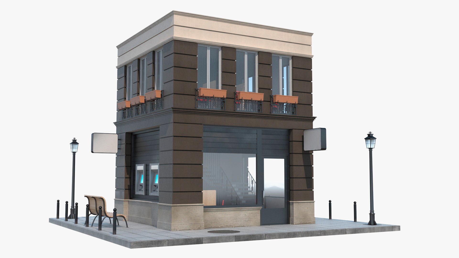 Little Office Building 3D model preview