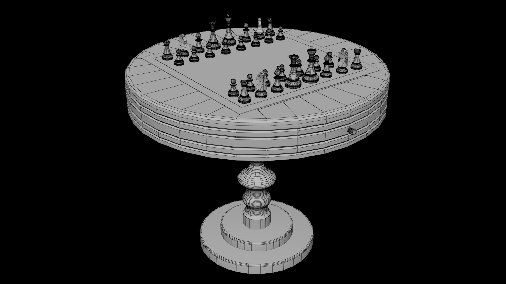 3d chess table 2 model
