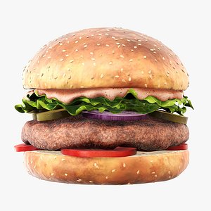 3D food fast hamburger