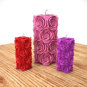 3D candle rose model