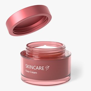 Cosmetic Glass Jar with Cream