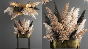 Hanging decor of their dried pampas grass 188 3D model