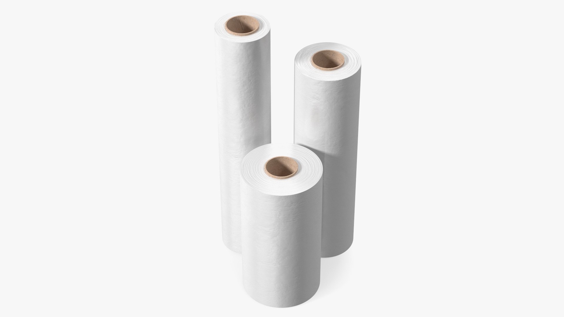 Roll of Wrapping Stretch Film 3 Pieces 3D model preview