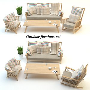 outdoor furniture set 3d model