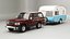 Aged Toyota land Cruiser J60 and Classic Camping Caravan 3D model