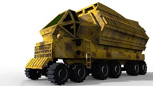 3D model sci-fi military transporter truck