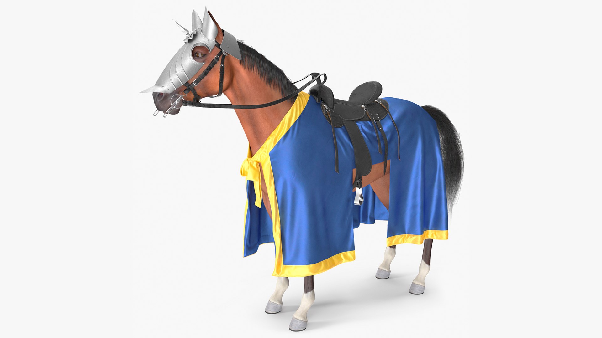 Knight Horse Blanket Fur 3D model preview