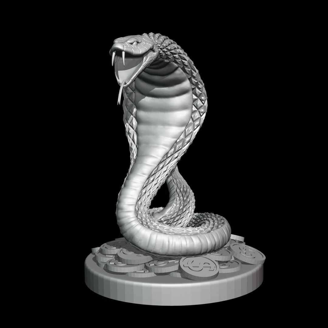 Animal figurines - Snake cobra, STKJ_0631. 3D stl model for CNC