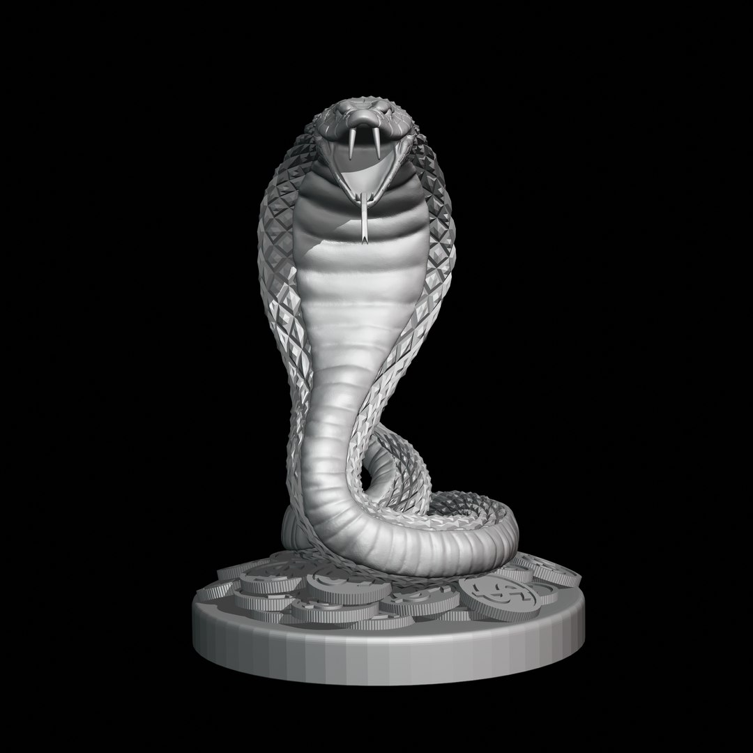 Animal figurines - Snake cobra, STKJ_0631. 3D stl model for CNC