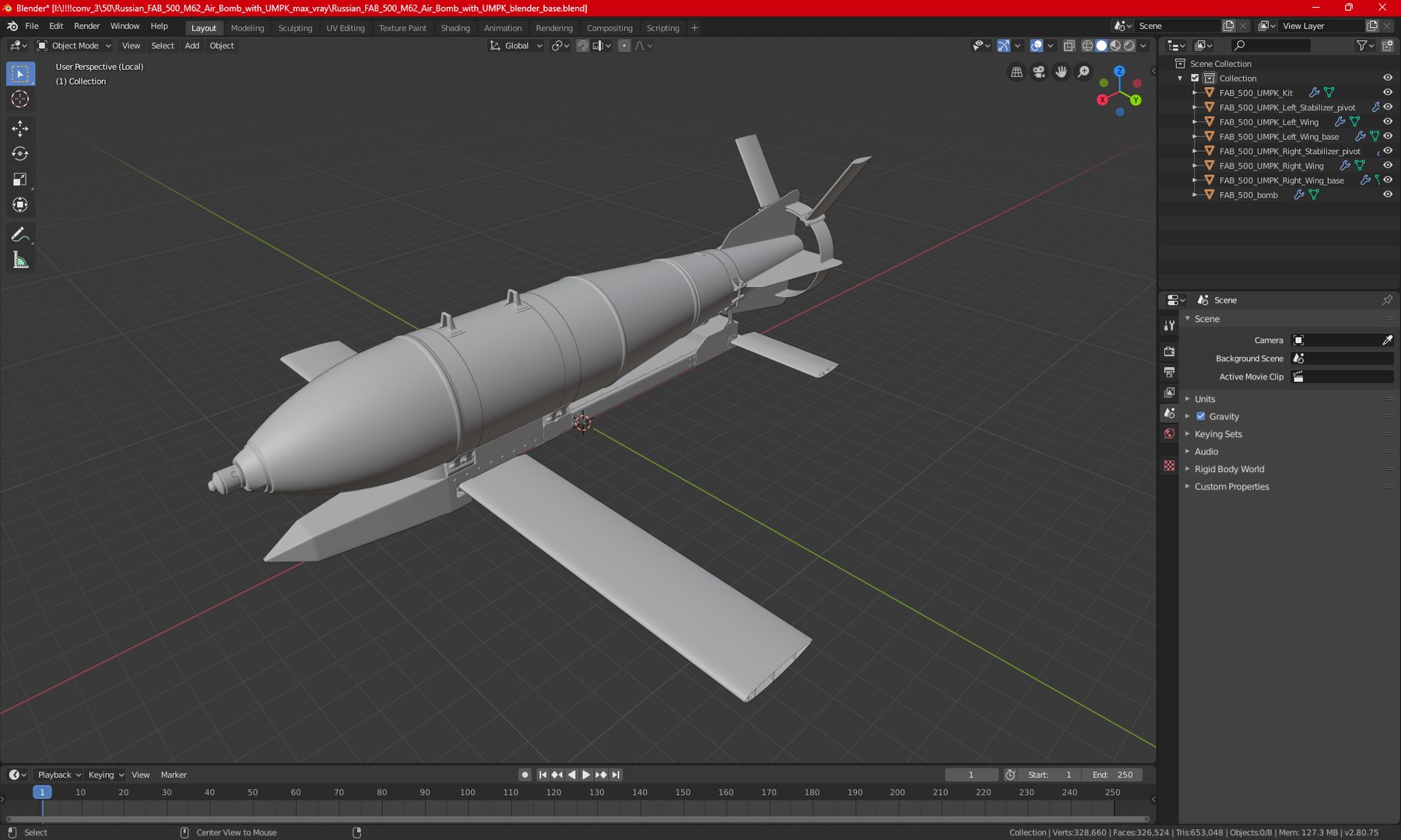 3D model Russian FAB 500 M62 Air Bomb with UMPK https://p.turbosquid.com/ts-thumb/GN/Hjzg3V/6H/russianfab500m62airbombwithumpkvray3dmodel031/jpg/1715733776/1920x1080/fit_q87/7fa43d52a78703c91c3013aa9e69ab74b3efeb83/russianfab500m62airbombwithumpkvray3dmodel031.jpg