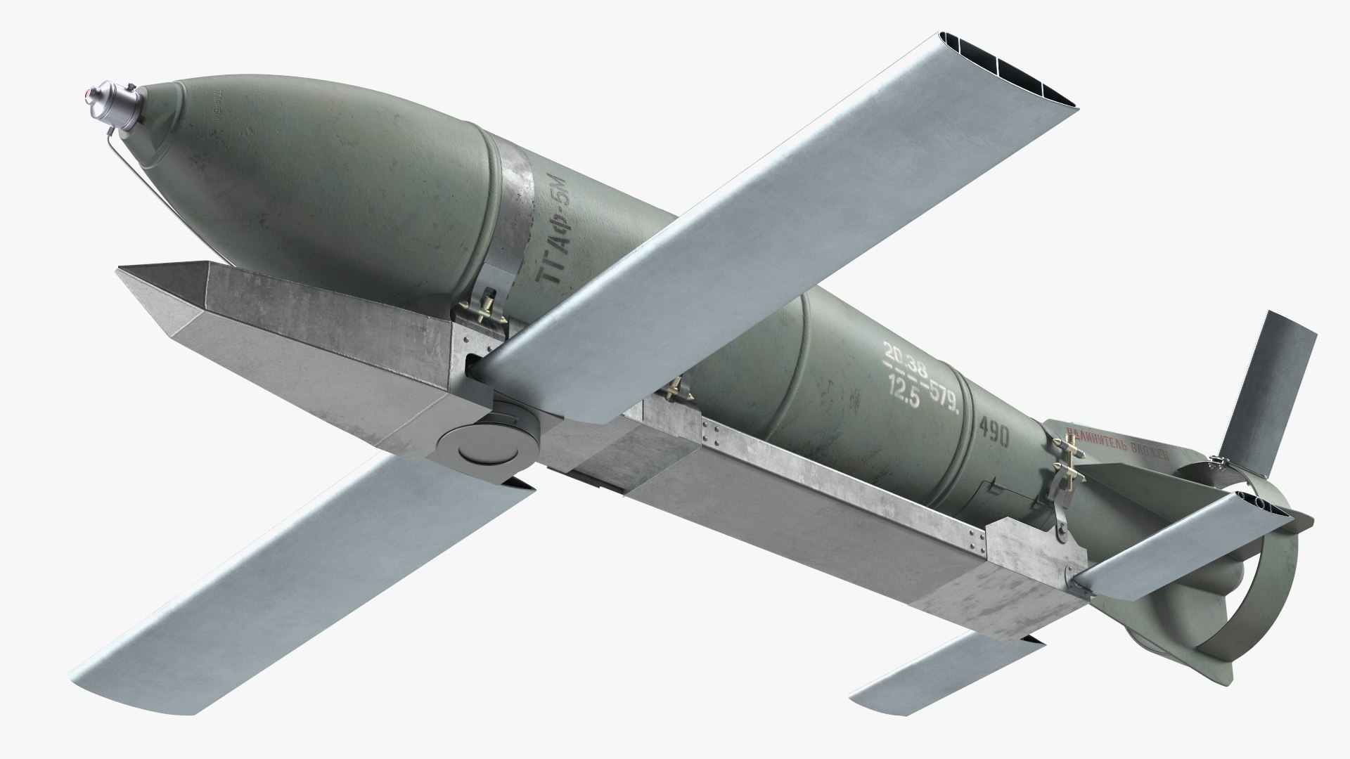 3D model Russian FAB 500 M62 Air Bomb with UMPK https://p.turbosquid.com/ts-thumb/GN/Hjzg3V/g5/russianfab500m62airbombwithumpkvray3dmodel015/jpg/1715733727/1920x1080/fit_q87/eb2e91de78c2f5aeb24e6d9ed08968e12ad3991d/russianfab500m62airbombwithumpkvray3dmodel015.jpg