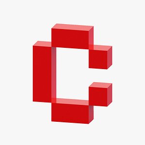3D model Pixel Letter C