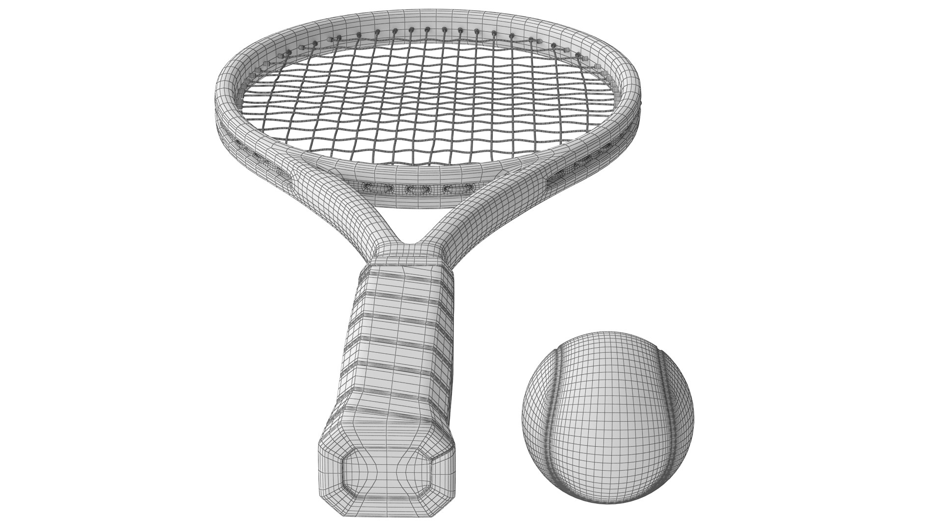 3d Model Tennis Racket Ball