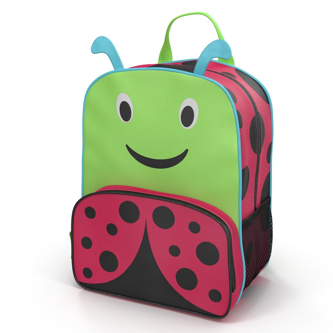 Kid Backpack Ladybug 3D model preview
