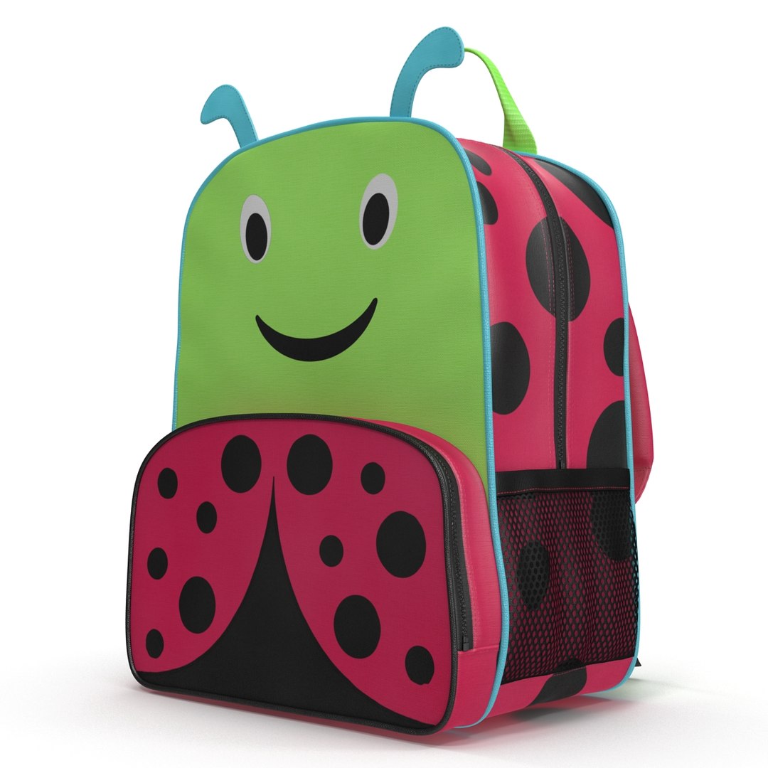 3d Model Kid Backpack Ladybug