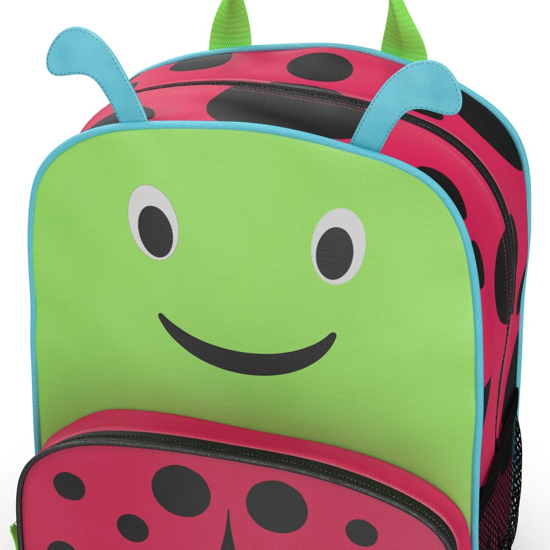 3d Model Kid Backpack Ladybug