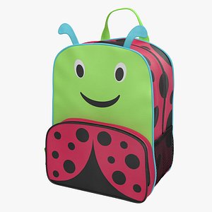 3d model kid backpack ladybug