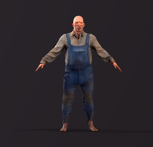 3D Game character Village fool