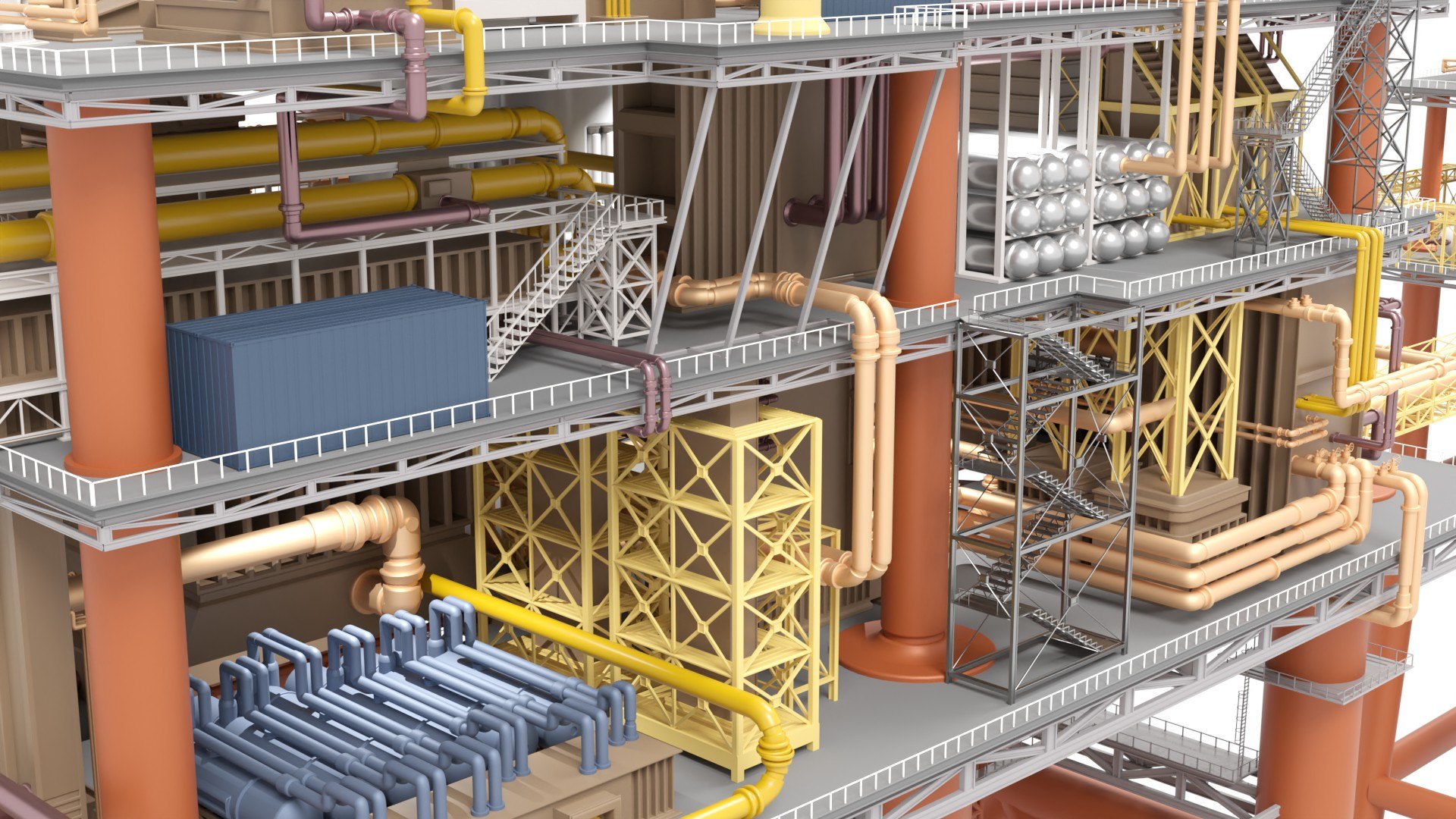 Detailed Twin Oil Rig 3D Model Model - TurboSquid 2218152