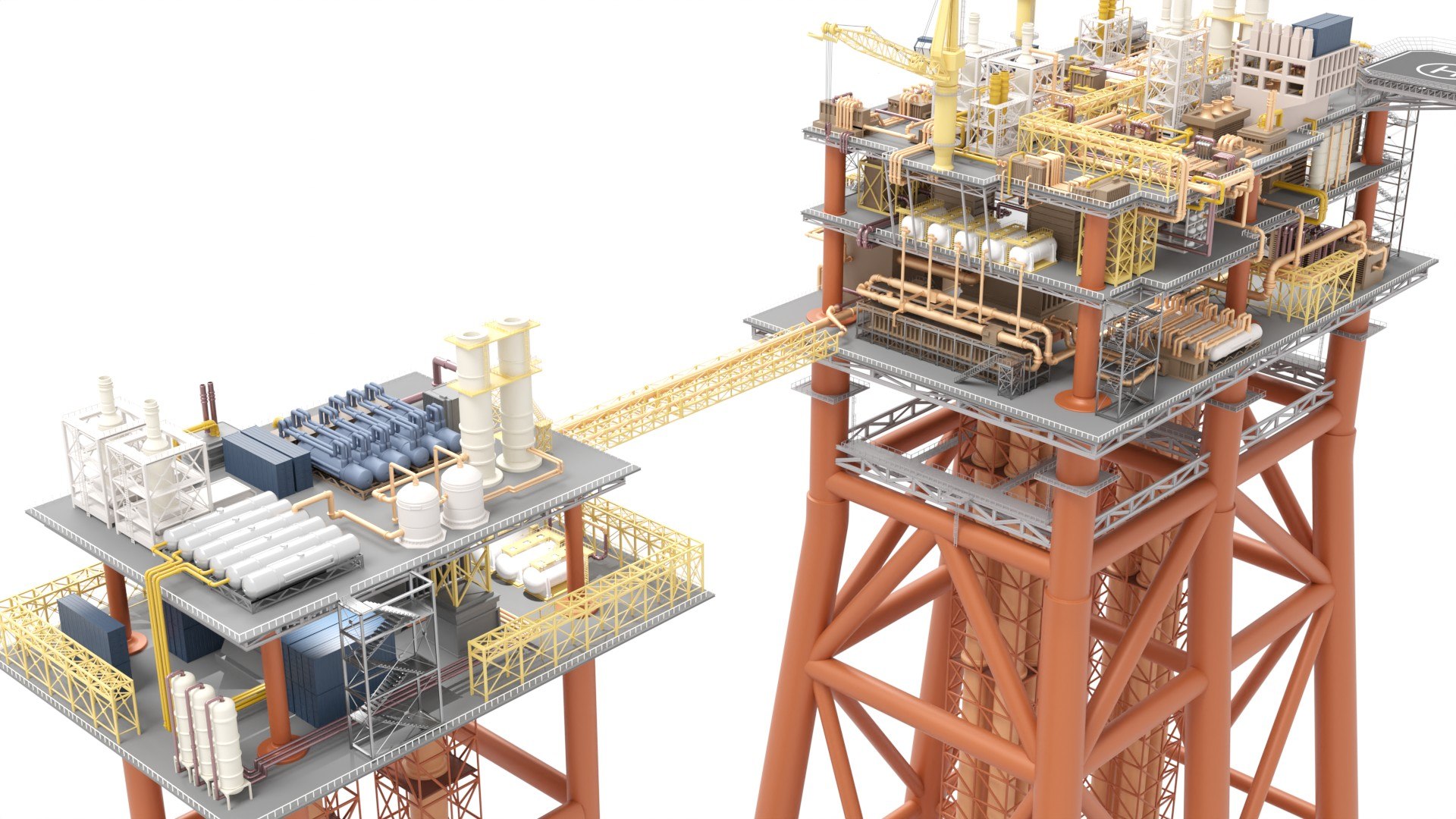 Detailed Twin Oil Rig 3D Model Model - TurboSquid 2218152