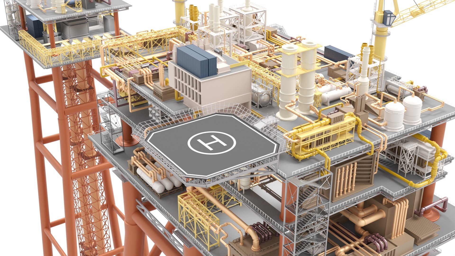 Detailed Twin Oil Rig 3D Model Model - TurboSquid 2218152