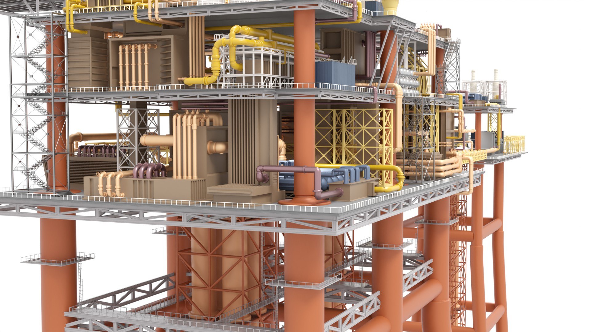 Detailed Twin Oil Rig 3D Model Model - TurboSquid 2218152
