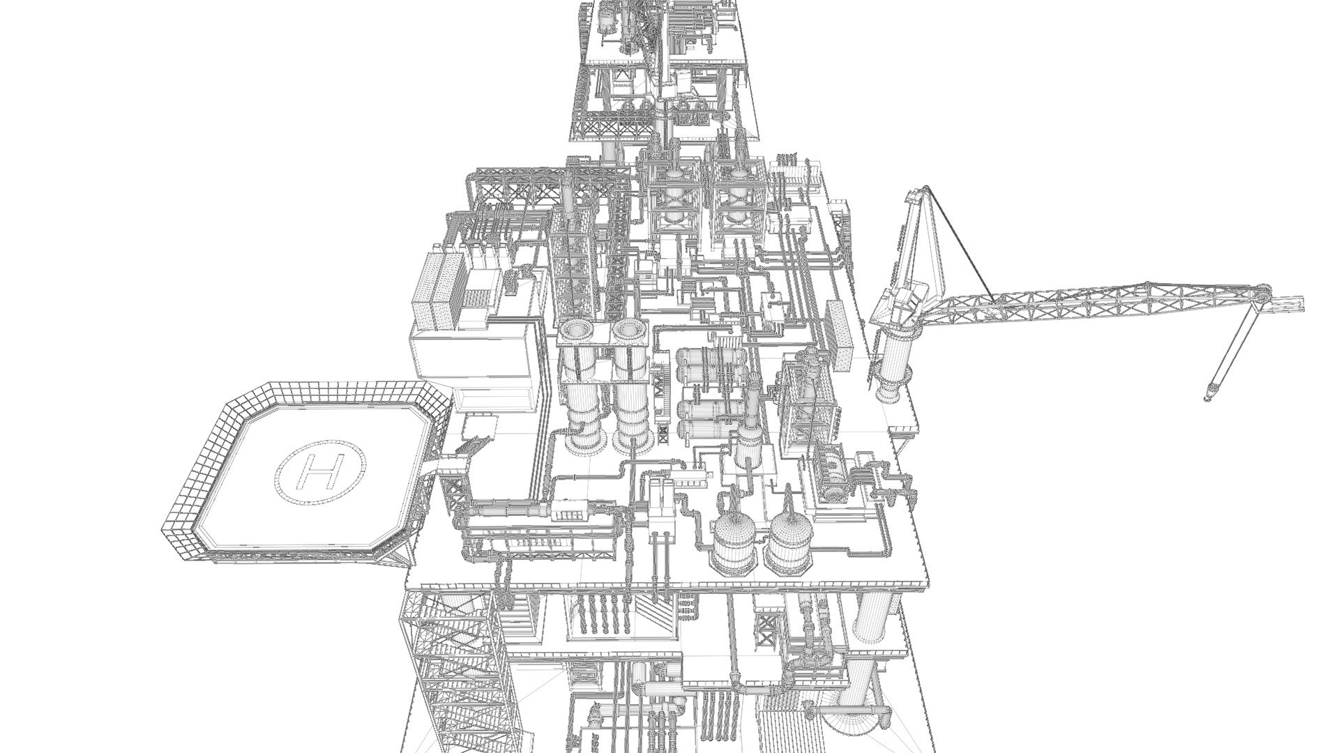 Detailed Twin Oil Rig 3D Model Model - TurboSquid 2218152