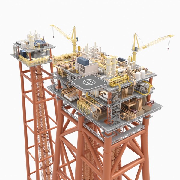 상세한 Twin Oil Rig 3D 모델 3D 모델 - TurboSquid 2218152