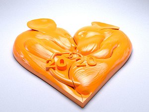 3D new year pendant heart
