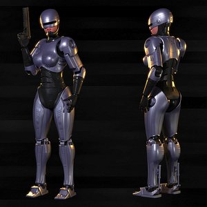3D model robocop woman