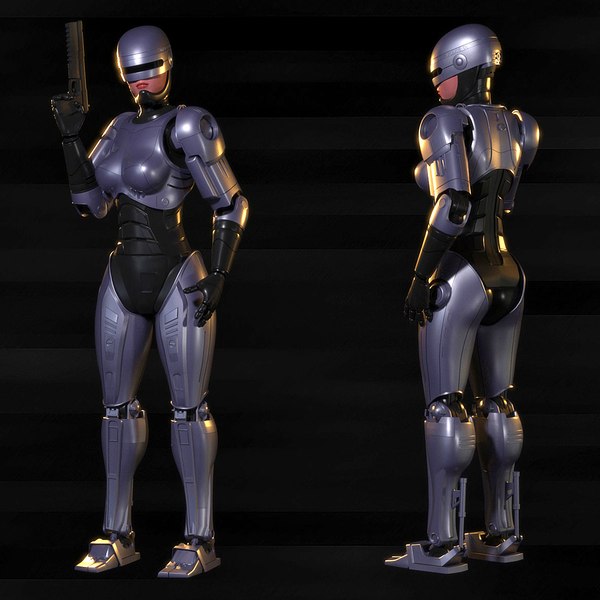 3d Model Robocop Woman Turbosquid 1385210