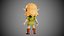 Elf girl low poly 3D model