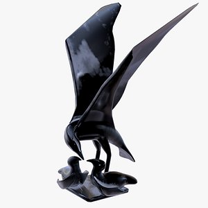 3D Bird Statuette model