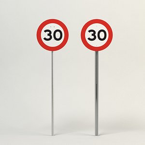 speed limit-30 3d model