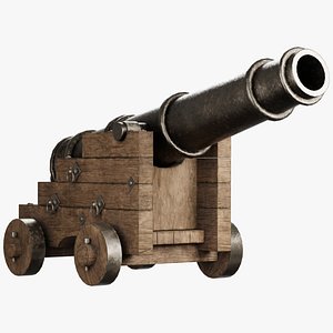 3D Medieval pirate cannon model