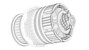 Electric motor motor parts model 3D model