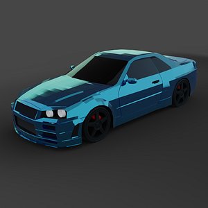 lowpoly Nissan R34 skyline