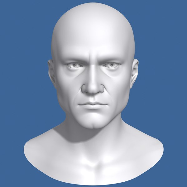 polygonal male body character 3d model